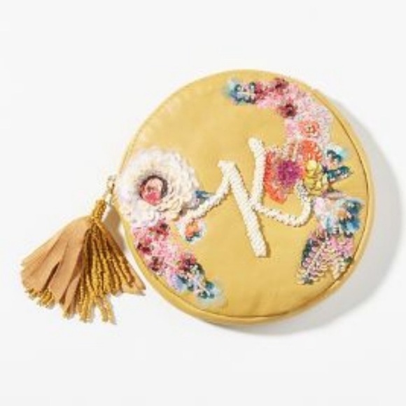 Anthropologie Handbags - NWT Anthropologie Boho Cosmetic bag pouch Yellow K